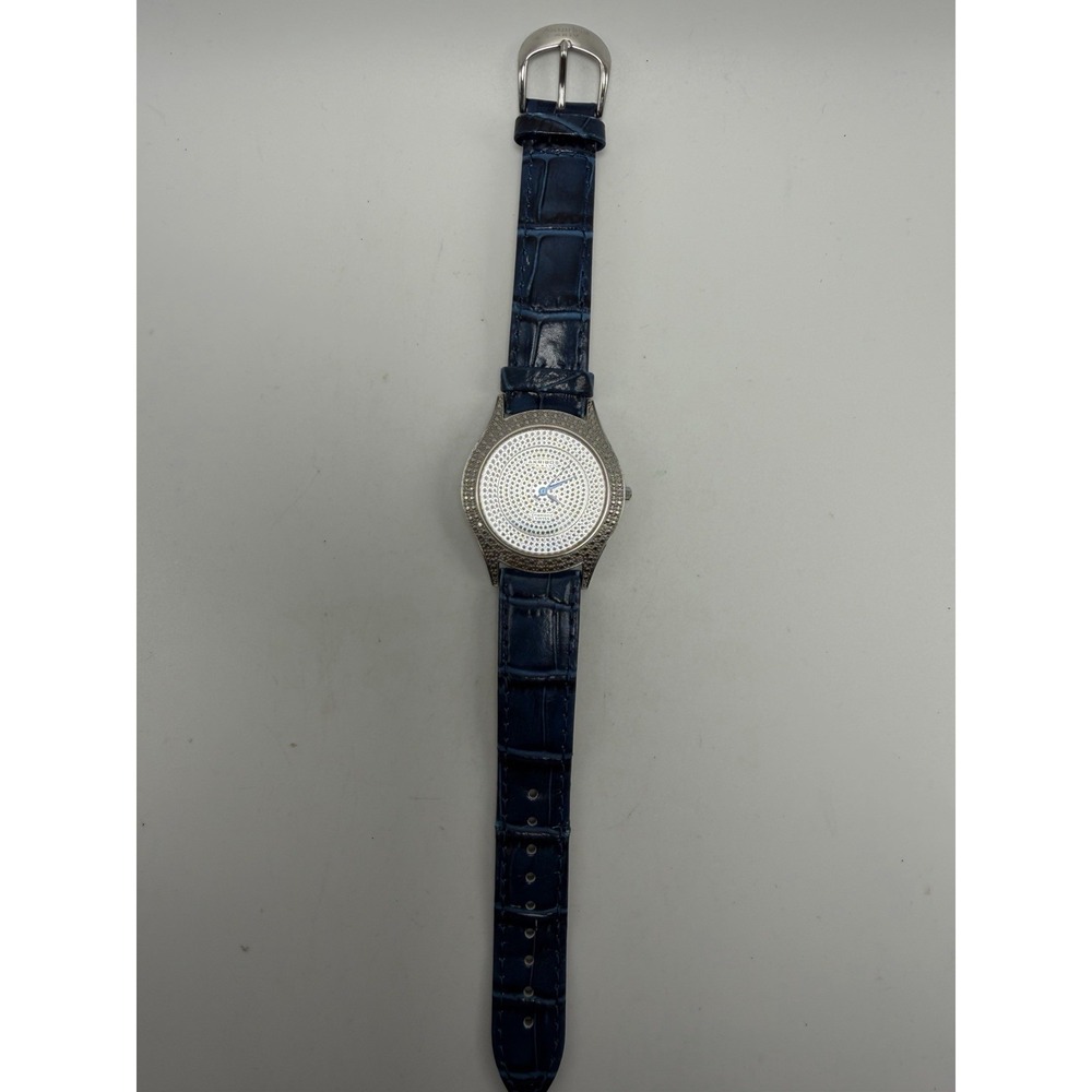 Akribos XXIV New Battery Diamond Mens Watch AK464BU 35MM 7.75" - Picture 4 of 12